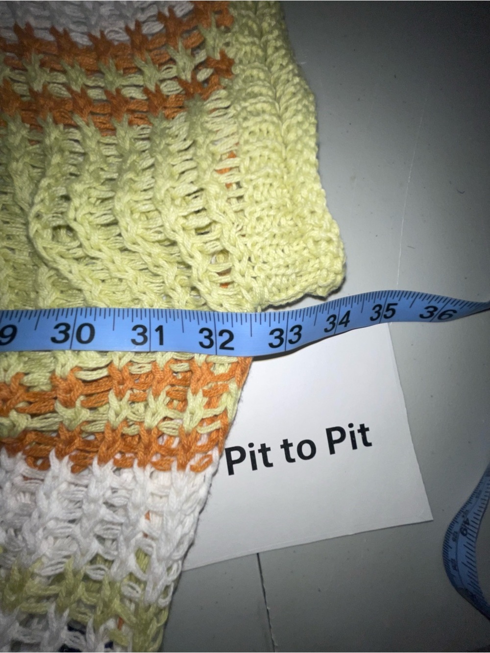POL S/M Open Knit Striped V-Neck Sweater Green Rust White Coastal Boho Oversized - Picture 5 of 7